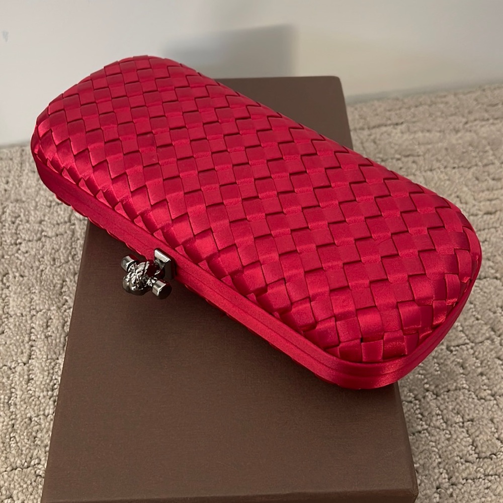 Elegant Red Woven Clutch